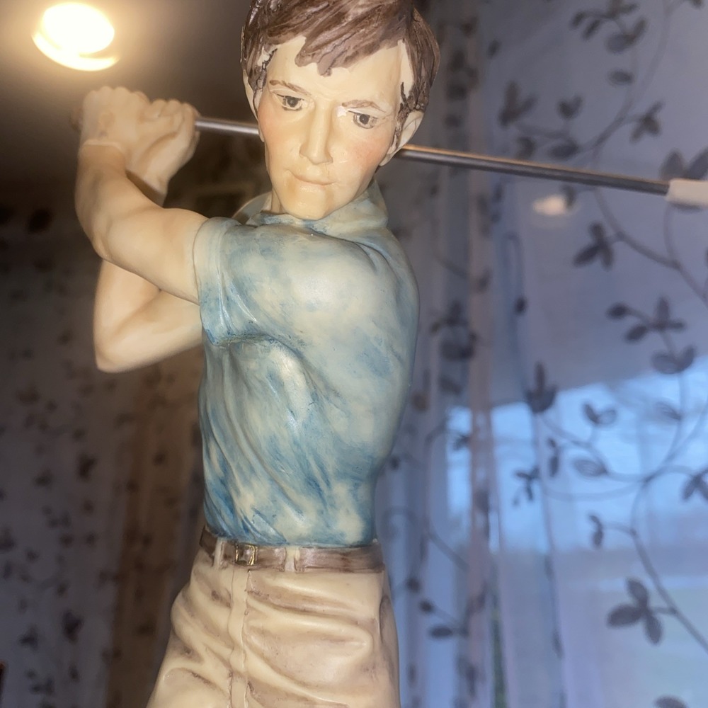 1990 Schmidt Santini Golfer‎ Statue 13", Signed By A. Santini - Picture 7 of 11